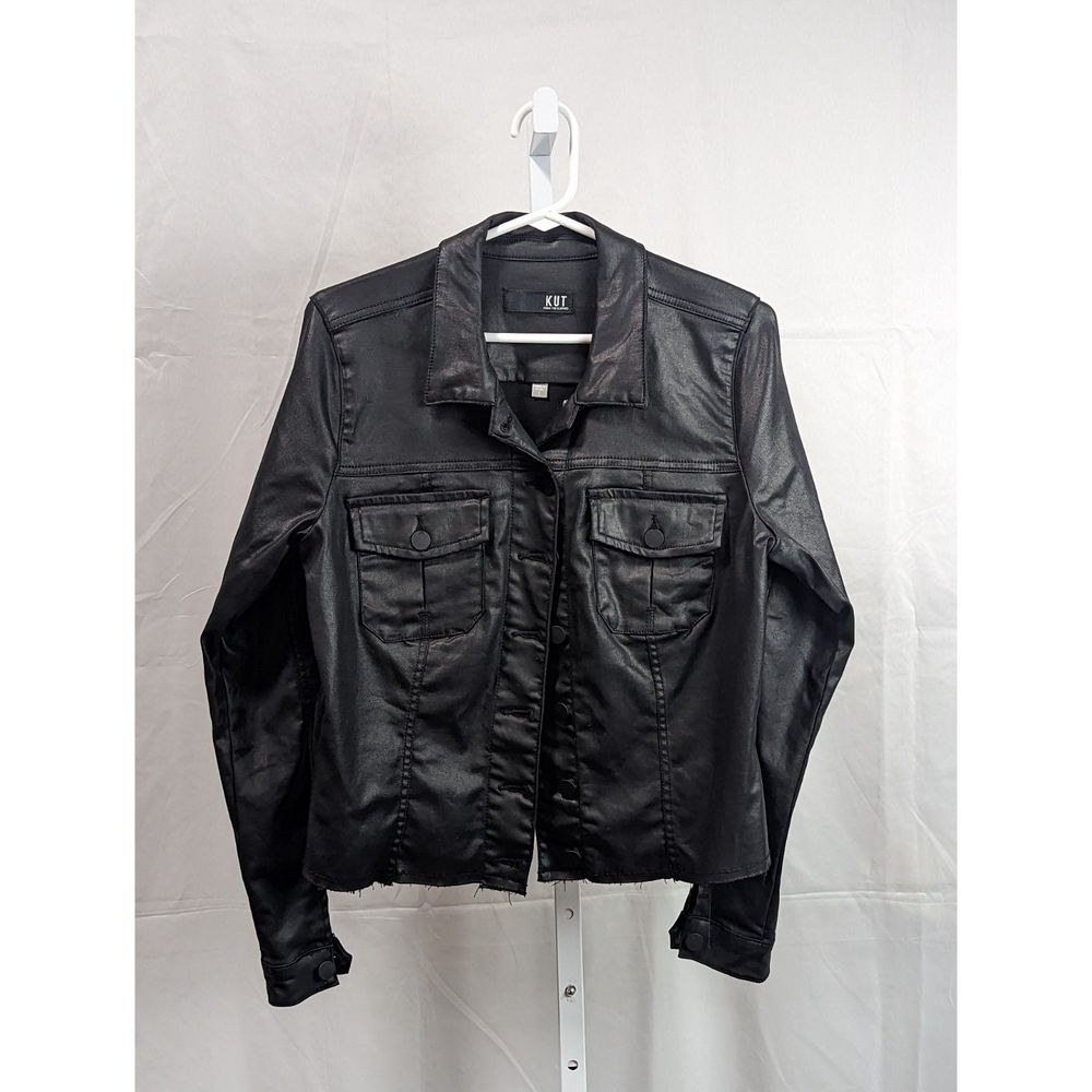 KUT From The Kloth Kara Faux Leather Jacket Womens Size L
